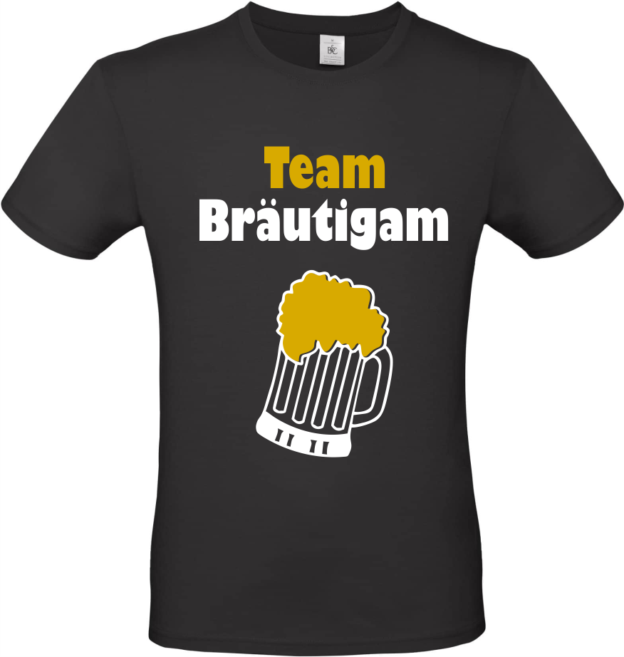 Bräutigam Team T-Shirt Polterabend Bier schwarz